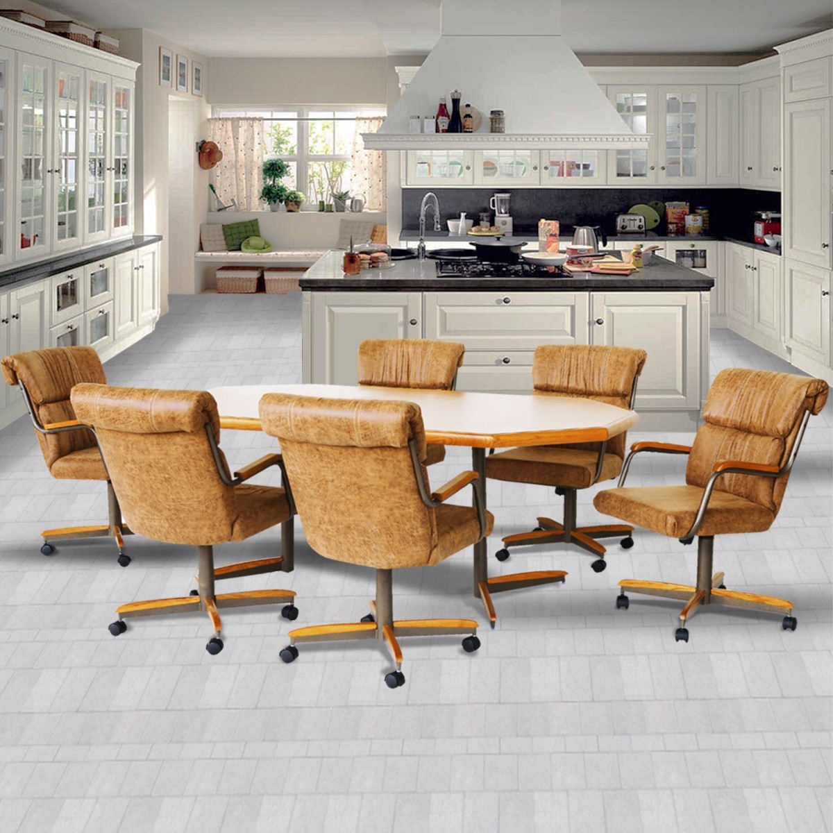 Douglas Casual Living Doris 7 Pc Swivel Caster Dining Set