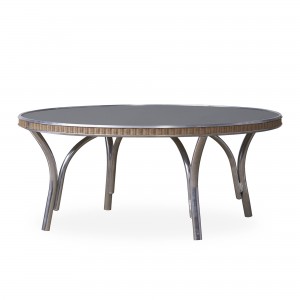 Lloyd Flanders All Seasons 33" Round Cocktail Table with Charcoal Glass