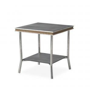 Lloyd Flanders Visions 20" Square End Table with Charcoal Glass