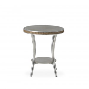 Lloyd Flanders Essence 20" Round End Table with Taupe Glass