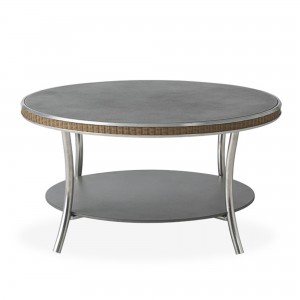 Lloyd Flanders Essence 33" Round Cocktail Table with Charcoal Glass