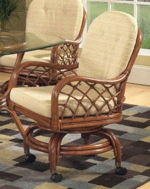Classic Rattan Grand Isle Swivel Tilt Caster Arm Chair