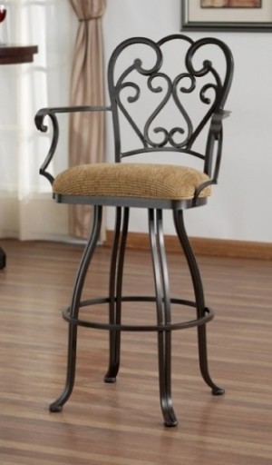 Tempo Like Veronica 34" Swivel Valencia Bar Stool with Arms by Callee