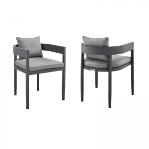 Armen Living Menorca Outdoor Dining Chairs Set of 2