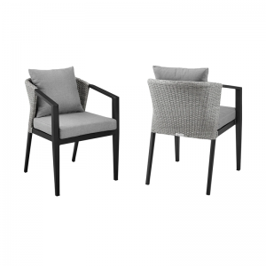 Armen Living Palma Outdoor Dining Chairs Set of 2