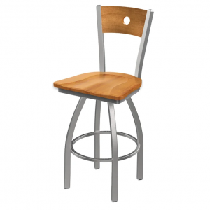 Tucson Commercial Grade Swivel 25" Wood Seat Counter Stool