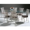 Johnston Casuals Genesis Oval 42" x 72"  Glass Dining Table Set, 6 Chairs 2411, Glass G73, Table 2236B