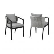 Armen Living Palma Outdoor Dining Chairs Set of 2
