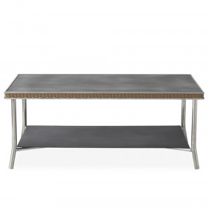 Lloyd Flanders Visions 42" Rectangular Cocktail Table with  Charcoal Glass