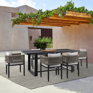 Armen Living Alegria 7 Piece Outdoor Dining Set 