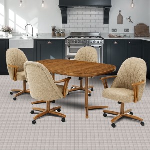 Chromcraft C127-946 and T324-466 Swivel Tilt Caster Chair Dinette Set