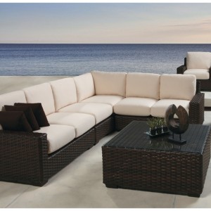 Lloyd Flanders Contempo Wicker L-Shaped Sectional Patio Set