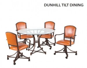 Callee Dunhill Swivel Tilt Glass Top Dining Set
