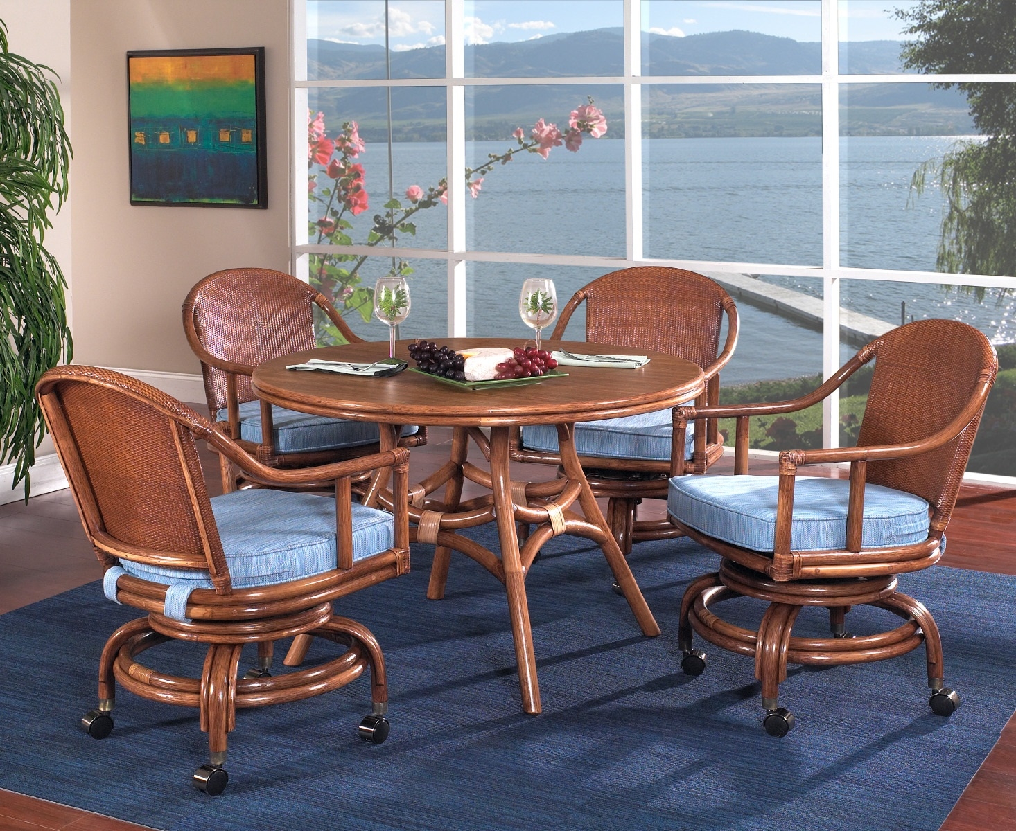 Rattan dining room cheap table